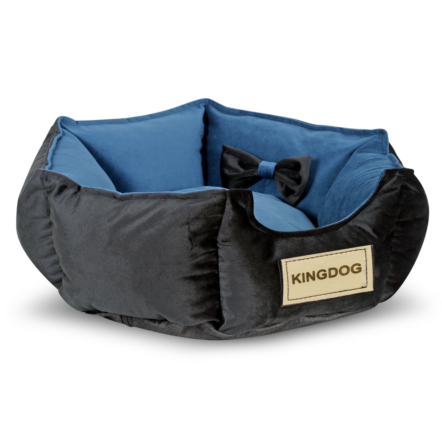 Black velvet cheap dog bed