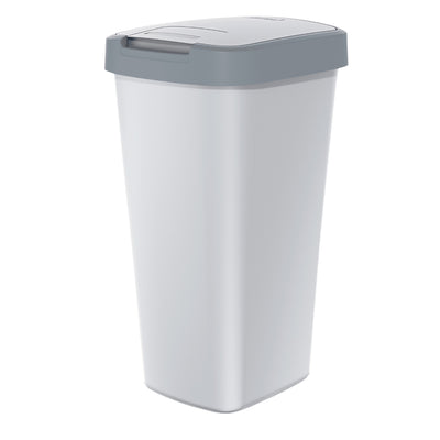 Keden Compact q con tapa de bisagras oscilantes contenedor de basura 12l separación de basura plástica contenedor de basura reciclaje de basura - marco gris grisáceo, gris claro
