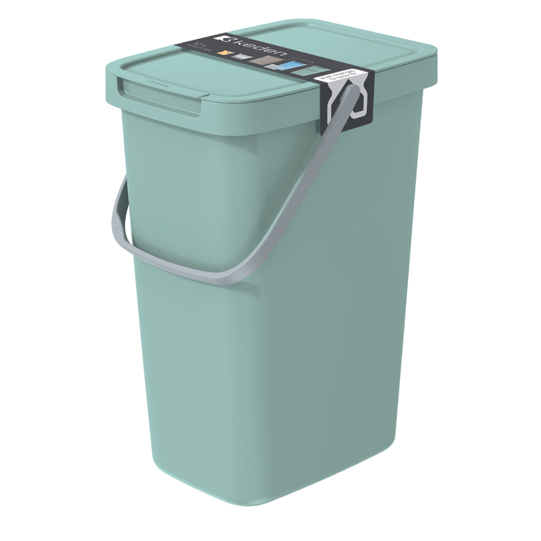 Keden Systema Q Sorting Waste Bin 12L Recycling Bin Separation Segregation Lidded with Handle Hanging Dustbin Garbage Can Slim Paper Glass Plastic Metal Bio