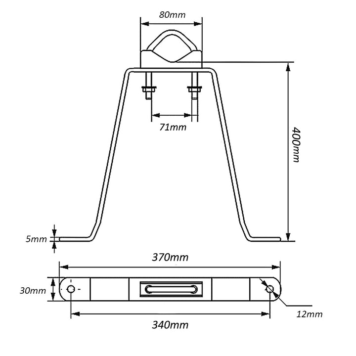 Maclean MCTV-934 Support de montage de mât d'antenne 40cm