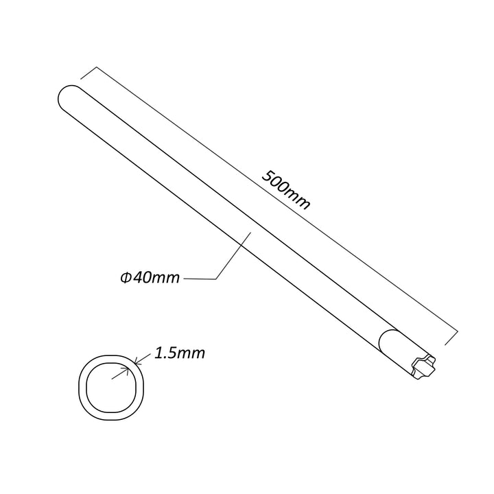 Antennenmast aus Verzinkter Stahl mit der Möglichkeit Einer Verlängerung Rohrdurchmesser 40mm, Rohrdicke 1,5mm (Länge: 50 cm)