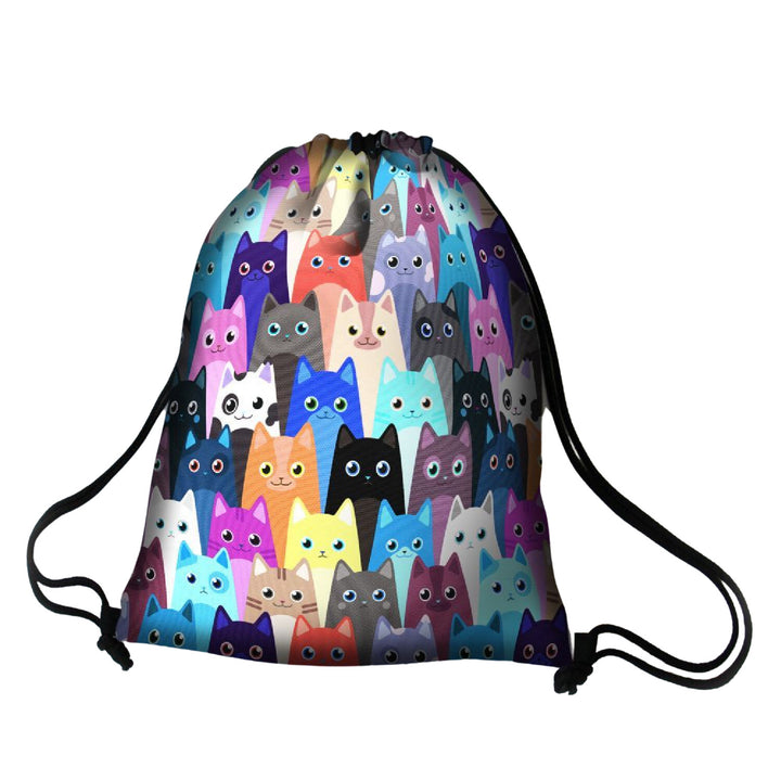 Sac à dos Bertoni, imprimé en couleur, imperméable, motif Meow, EE0035