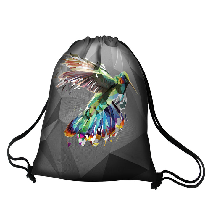 Bertoni Arco Design Saco de Espalda Impresión a todo color, Mochila Saco Impermeable, Estampado Colibrí, EE0041