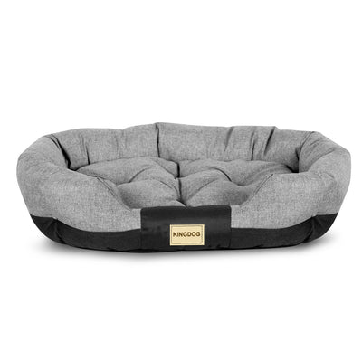 KingDog Prestige Dog Bed Pet Bed Letti Ovale Waterproof PVC Codura 100% Poliestere Peso: 240gr/m2 Dark Grey 115 x 95 cm