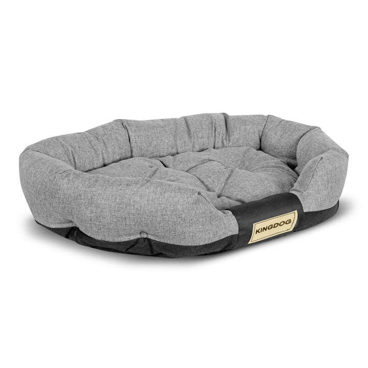 Coussin ovale pour chien de marque AIO 130 x 105 cm imperméable gris CODUOWAL130/105C-SZ