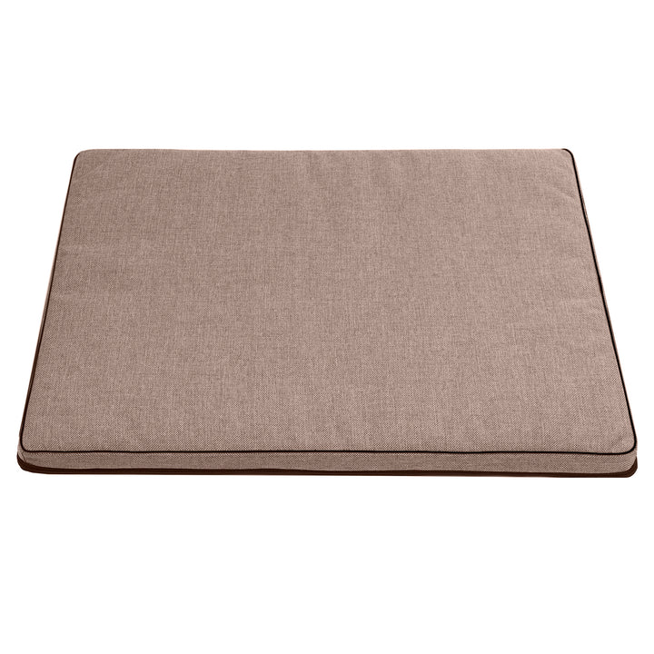 Leon Standard Hundekatzenmatratze 80x60x5cm in beige mit schwarzer Zierleiste