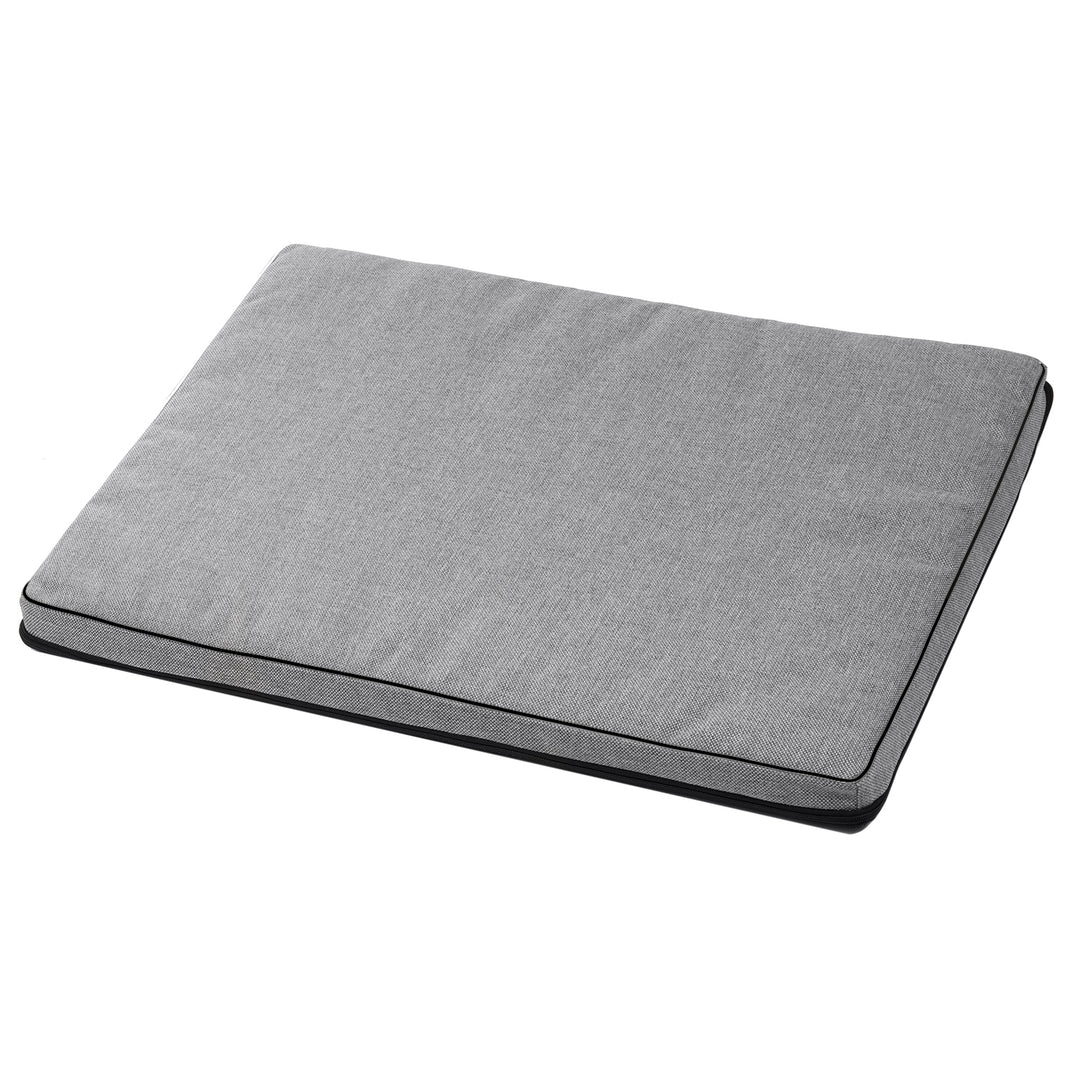 Leonard Standard Dog Pet Mattress Flat Bed Rabbit Cat 80x60cm Grey Black Trim Washable Cover Resistant Sturdy