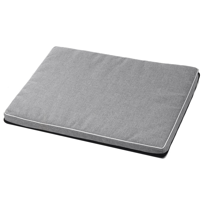 Leonard Standard Dog Pet Mattress Flat Bed Rabbit Cat 80x60cm Grey White Trim Washable Cover Resistant Sturdy