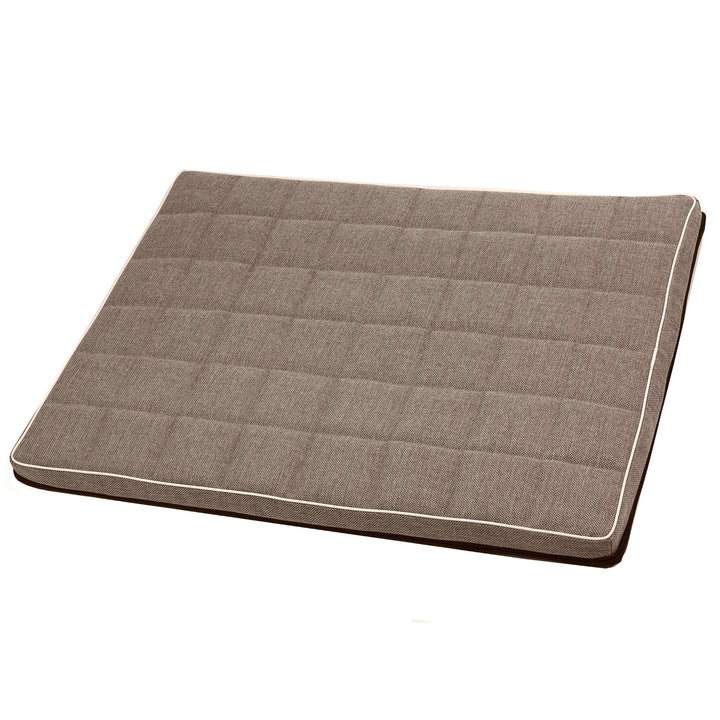 Mestizo León Hundematratze Hundebett Katzenbett Hundematte Katzenmatte Rutschfester Boden Gesteppt Matratze in Beige mit weißer Zierleiste