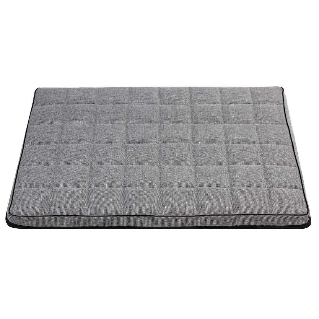 Leon Checked 80x60x5cm perro gato colchón cama en gris claro con ribete negro