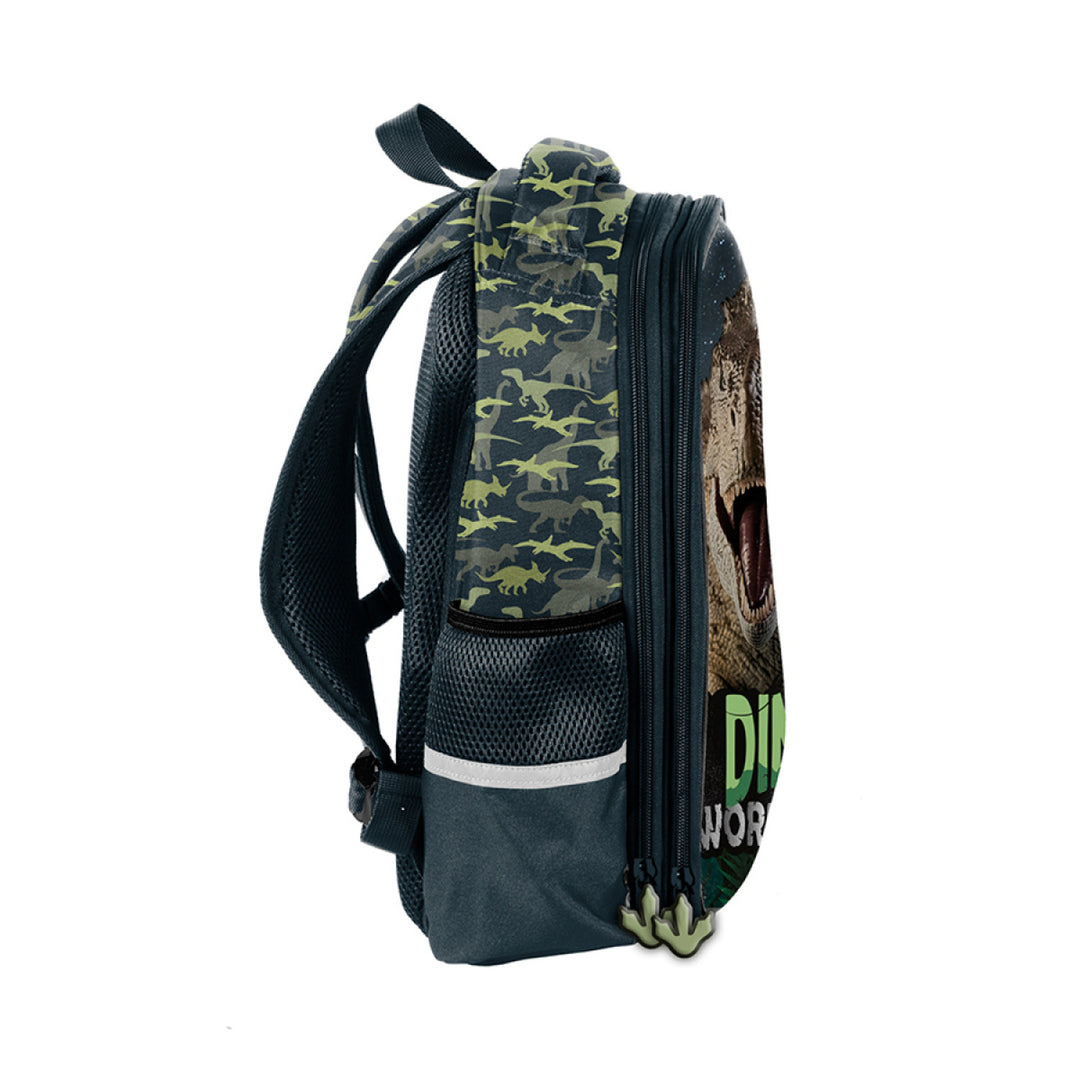 Paso PP23DZ-565 Dinosaur Premium School Backpack Pockets Zipper Handle