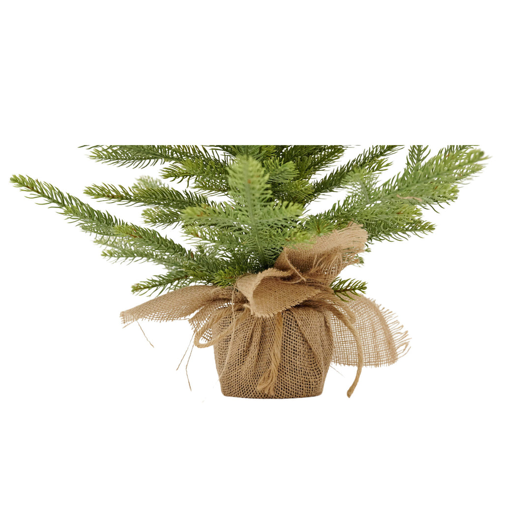 Virpol Miniárbol de Navidad en Maceta con una Bolsa de Yute, Árbol de Navidad Artificial PE+PCV, 65 cm