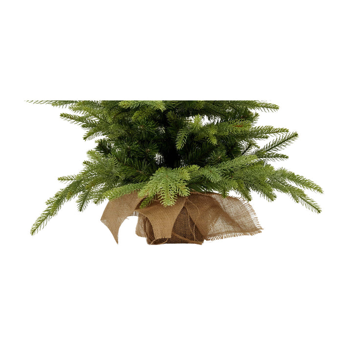 Virpol Miniárbol de Navidad en Maceta con una Bolsa de Yute, Árbol de Navidad Artificial PE+PCV, 90 cm