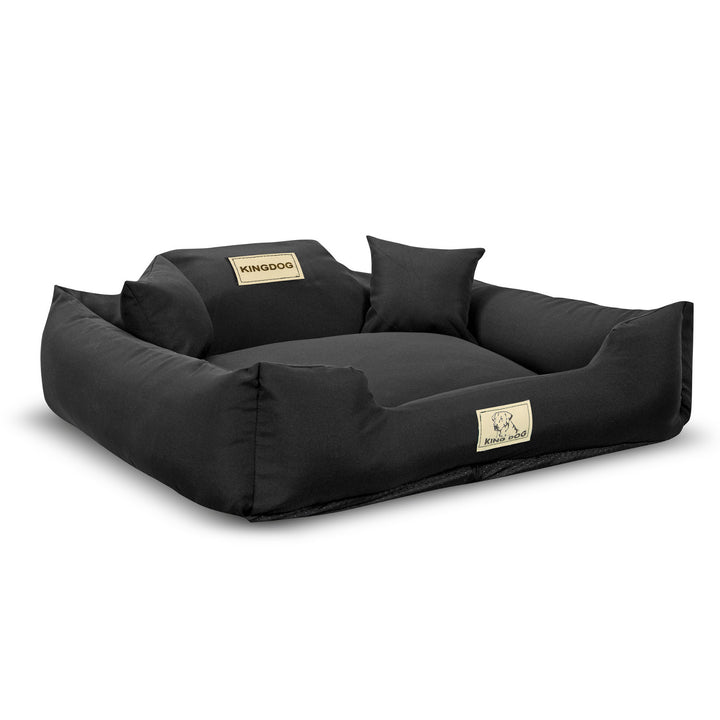 KingDog Rutschfestes Hundebett mit Reißverschluss aus Panama Stretch MM43 Tierbett Haustierbett Zerlegbar Und Waschbar 100% Schwarz