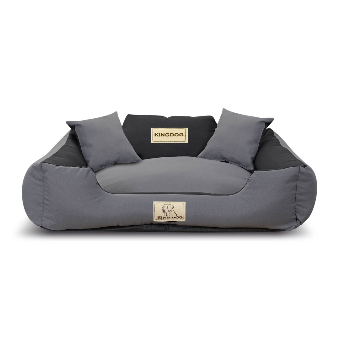 Hundebett  Tierbett Haustierbet mit Reißverschluss aus Panama Stretch MM43 t Außenmaße: 75x65cm/Innenmaße: 60x50cm Dunkelgrau KingDog Rutschfestes