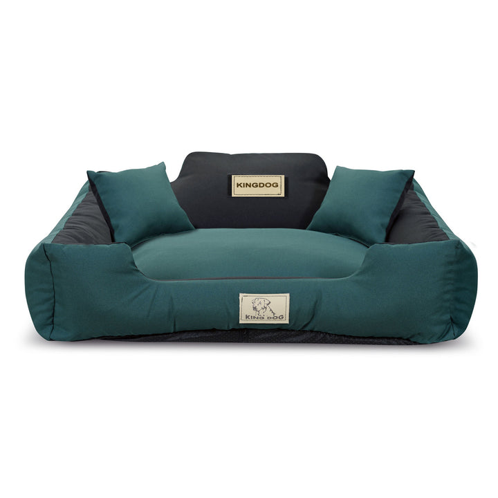 Hundebett mit Reißverschluss aus Panama Stretch MM43 Tierbett Haustierbett Zerlegbar  Außenmaße: 75x65cm/Innenmaße: 60x50cm Grün KingDog Rutschfestes