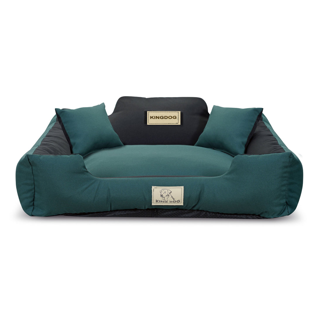 KingDog Rutschfestes Hundebett mit Reißverschluss aus Panama Stretch MM43 Tierbett Haustierbett Zerlegbar Außenmaße: 100x75cm/Innenmaße: 80x60cm, Grün