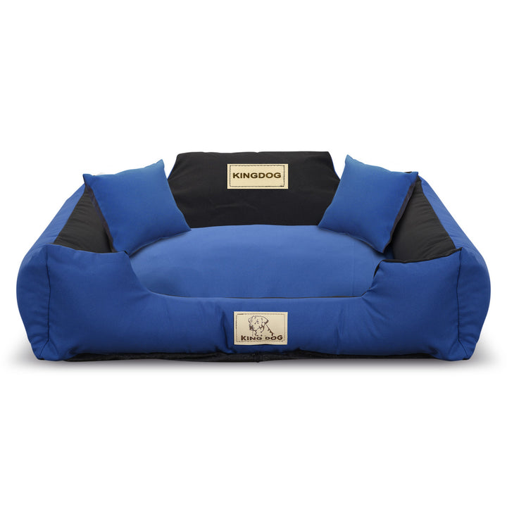 KINGDOG corralito cama para perro 75x65 cm azul/negro