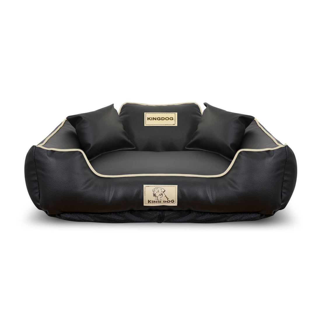 KINGDOG KINSKO parc pour chien 100 x 75 cm noir éco-cuir