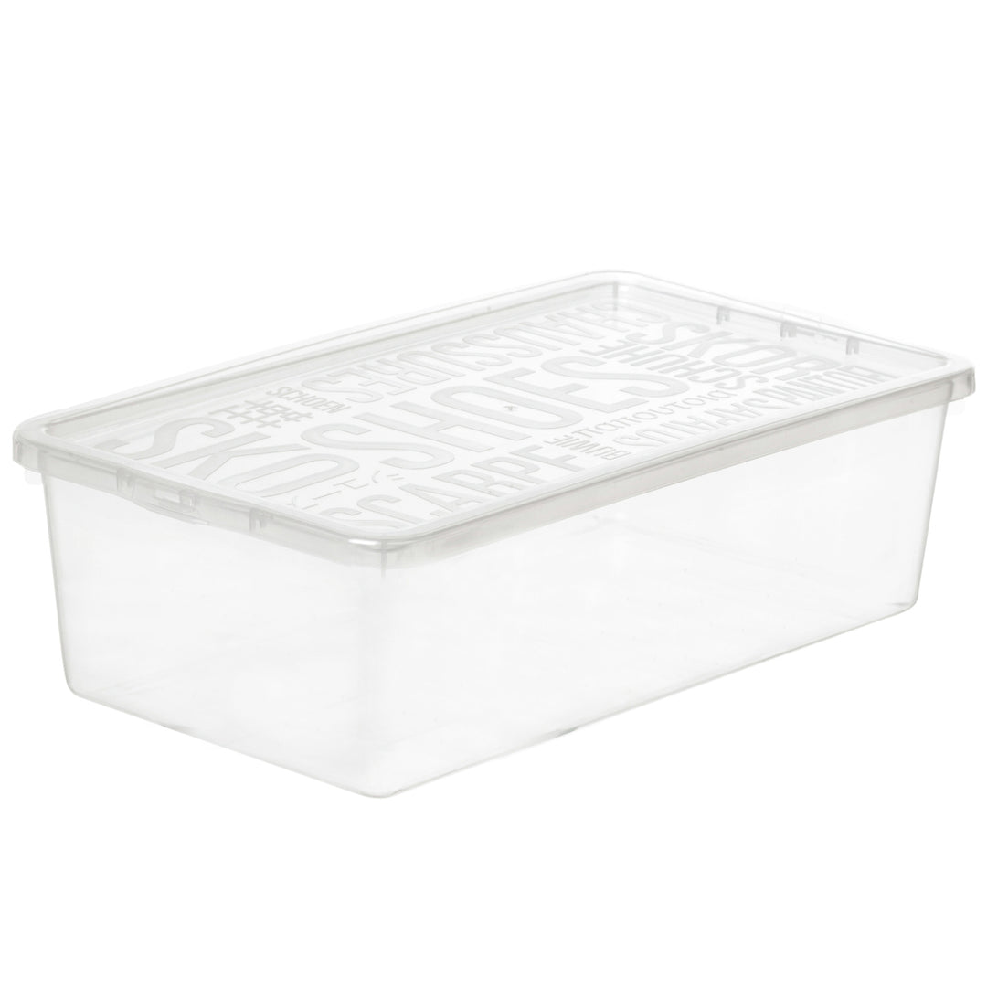 5 x 4L Shoe Container Set Lid Box Organizer Storage Transparent  345 x 190 x 96mm