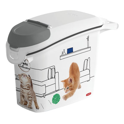 CURVER PETLIFE 6 kg de contenedor de almacenamiento de arena para mascotas 23 x 50 x 36 cm Caja de arena para gato con tapa