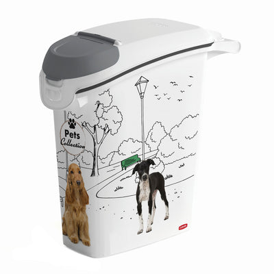 CURVER PETLIFE 10 kg de contenedor de alimentos para perros Caja de alimentos para mascotas Tapa con aleta