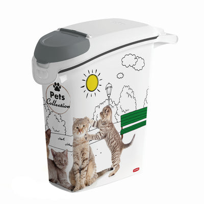 CURVER PETLIFE 10 kg de contenedor de almacenamiento de arena para mascotas 23 x 50 x 49 cm Caja de arena para gatos con tapa
