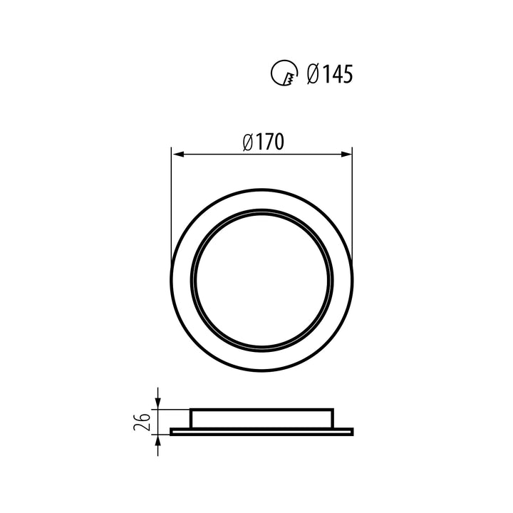 Maclean LED-Deckenpaneel, bündig montiert SLIM, 18W, Neutralweiß 4000K, 170*26mm, 1900 lm, MCE372 R