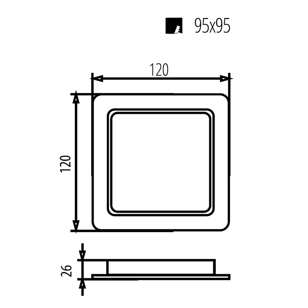 Maclean - Led-paneel - SLIM inbouw - 9W, -Neutraal Wit 4000K - 120*120*26mm - 900lm, MCE373 S