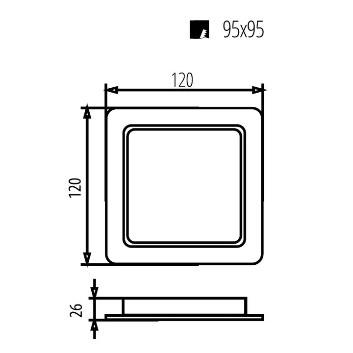 Maclean MCE373S LED Ceiling Panel Flush Mount SLIM 9W Neutral White 4000K 120x120x26mm 900lm