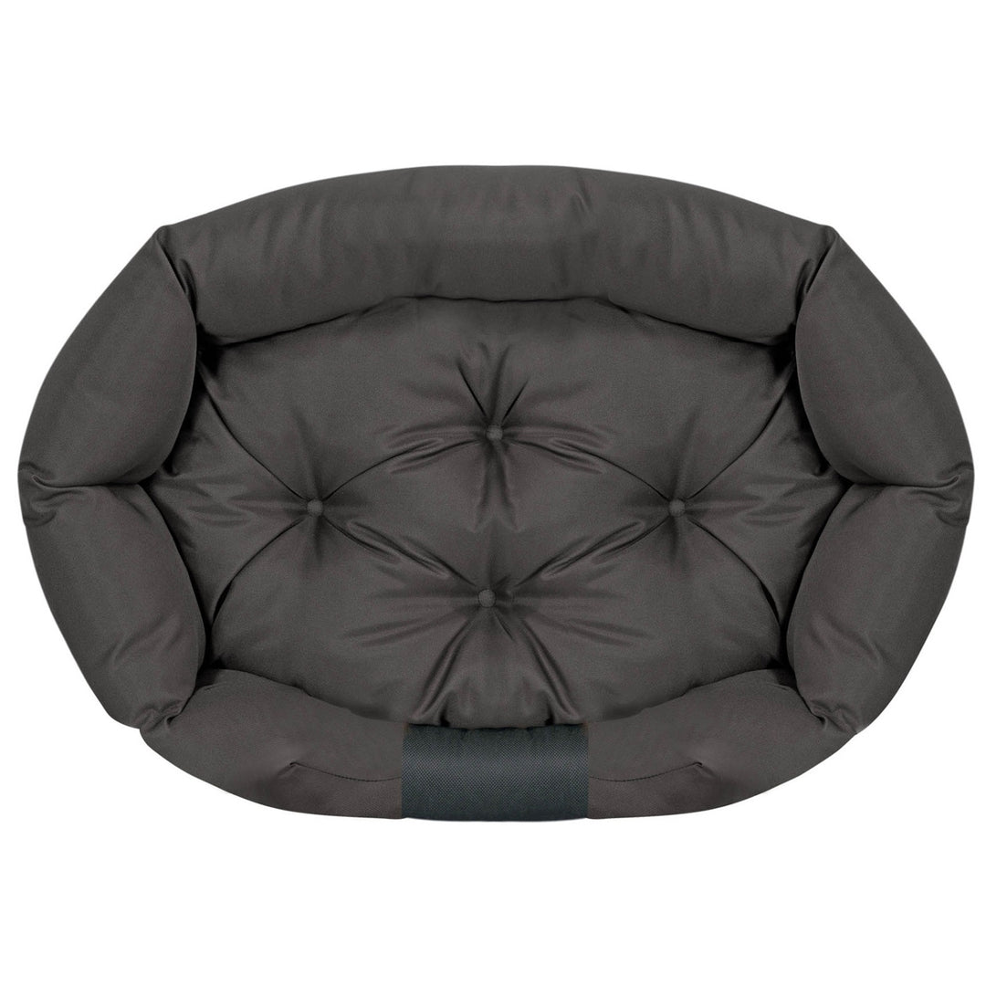 Cama para perro ovalada 130x105 cm impermeable negro CODUOWAL130/105CZA