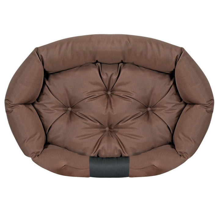 Prestige Hundebett Tierbett Haustierbett Oval Wasserdichtes PVC Codura 100% Polyester Gewicht: 240gr/m2 (75 x 50 cm, Braun)