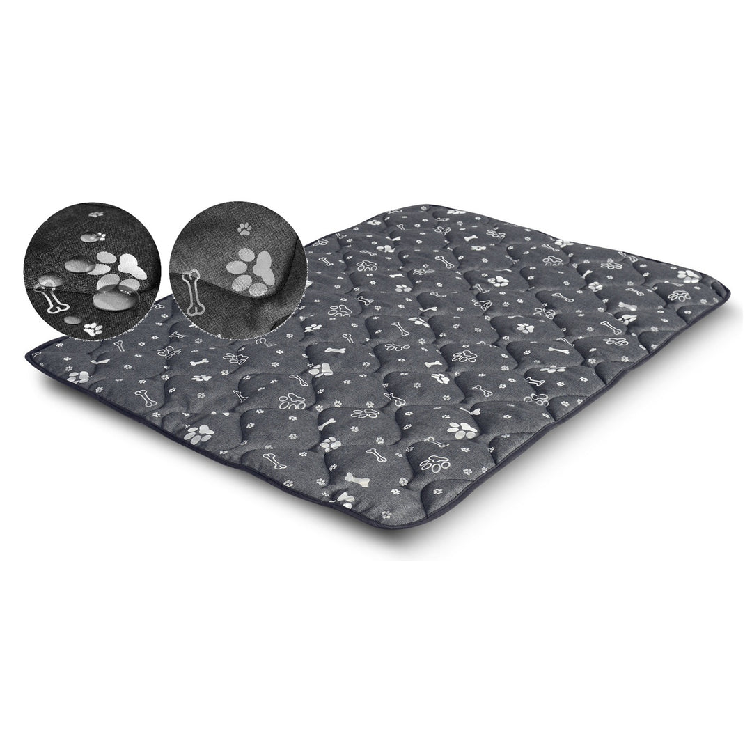 AIO Prestige Tapis pour chien imperméable graphite 120x80 cm design: os