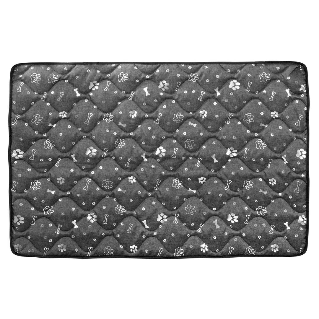 AIO Prestige Tapis pour chien imperméable graphite 120x80 cm design: os