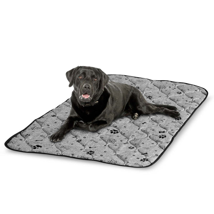 Prestige Hundebett Hundematte Haltbare wasserdichte Hundematratze (100 x 70 cm, Schwarze Knochen)