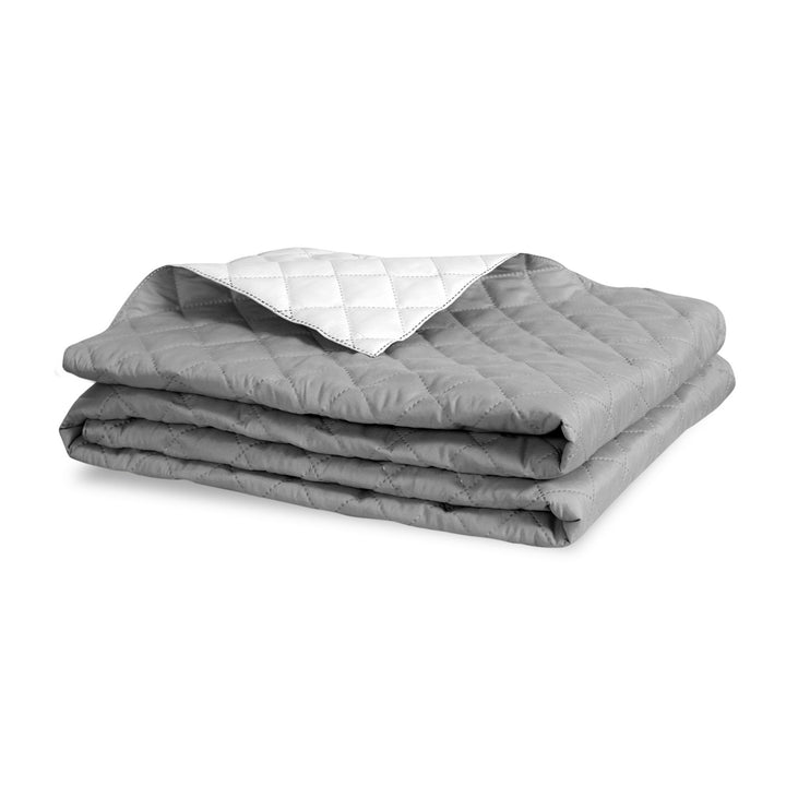 Medicline Comforter Double Sided Quilt for the Bed 100% Microfiber Polyester Antiallergic Sleeping Blanket 200 x 220 cm, gray / white