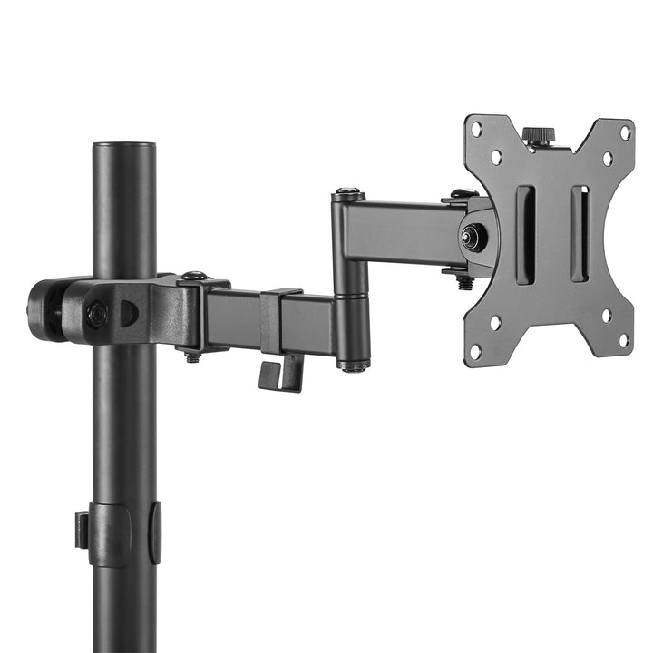 Pfostenhalterung für Bildschirme mit Doppelgelenkarm, 17-32' Monitorhalterung bis 8kg, Pfosten-/Rohrdurchmesser von 28 bis 60mm, Monitorarm