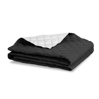 Colcha de doble cara 100% microfibra poliéster manta de sueño antialérgica 160 x 200 cm, blanca / negra para camas medicaline comforter