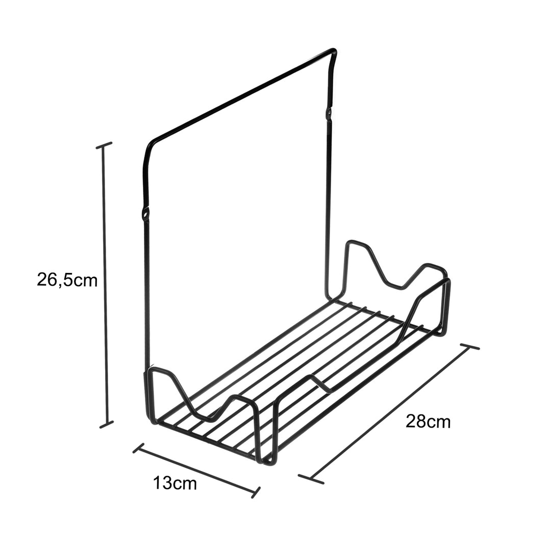 ABJ Estante de baño para utensilios de baño Estante de pared (Negro)