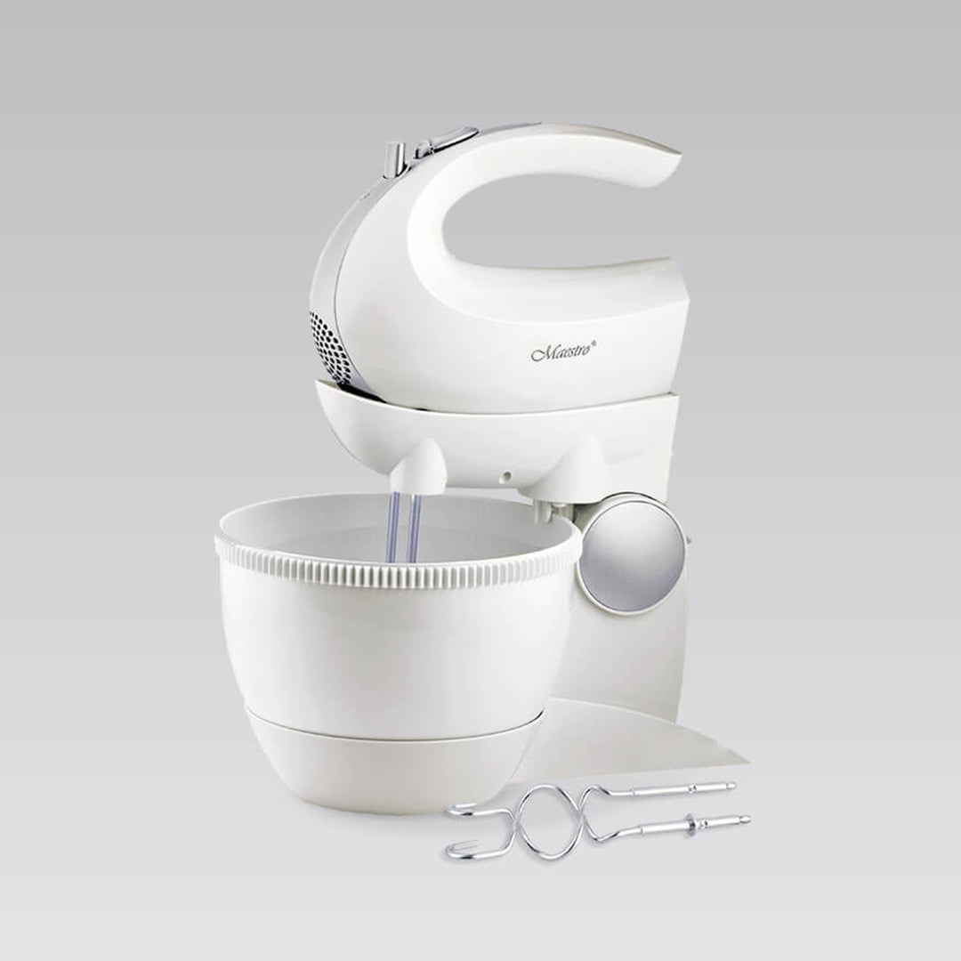 Maestro MR-556 Batidora Bol Giratorio, 5 Velocidades, Función Turbo, 600W, Blanco