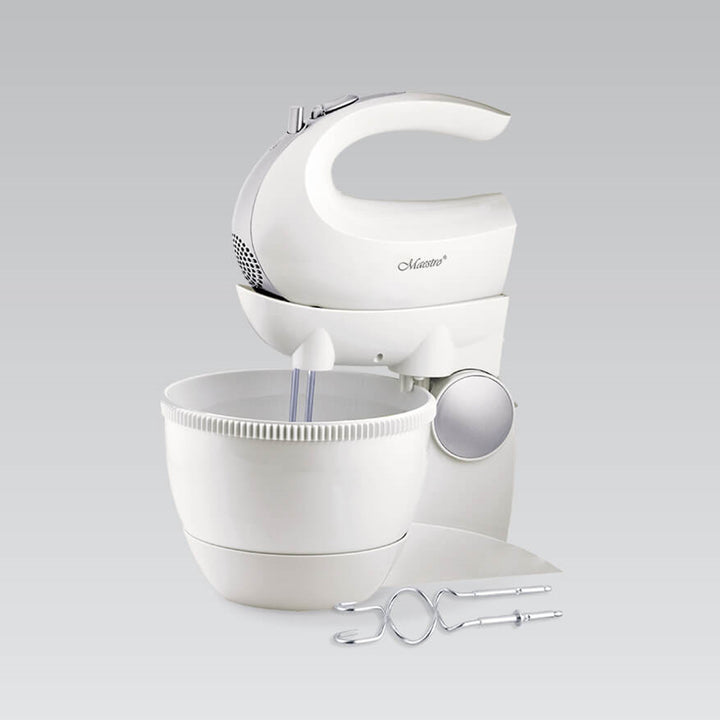 Maestro MR-556 Batidora Bol Giratorio, 5 Velocidades, Función Turbo, 600W, Blanco