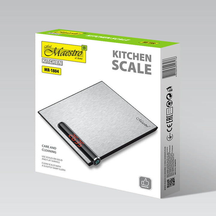 Maestro MR-1804 Kitchen Scale, LCD Display with Backlight, Maximum Weight: 5 kg, Silver