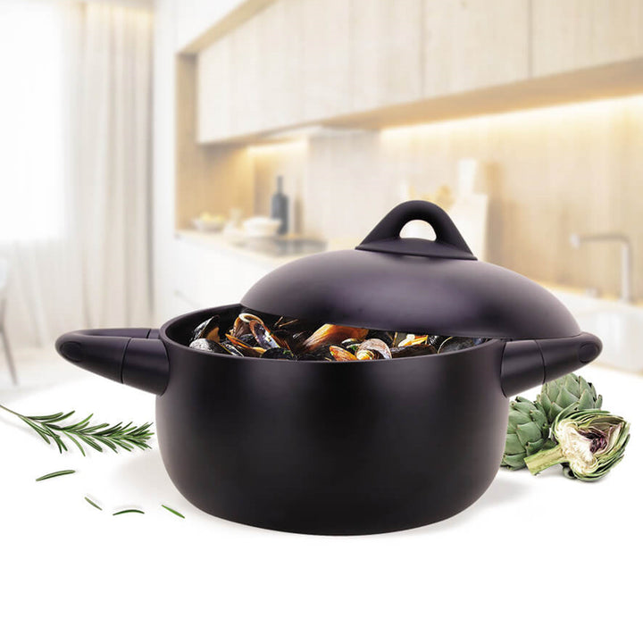 Cooking Pot with Lid, Robust Cast Aluminum, Ergonomic Design, Internal Non-stick Coating, Induction Bottom (diameter - Ø 18 cm)