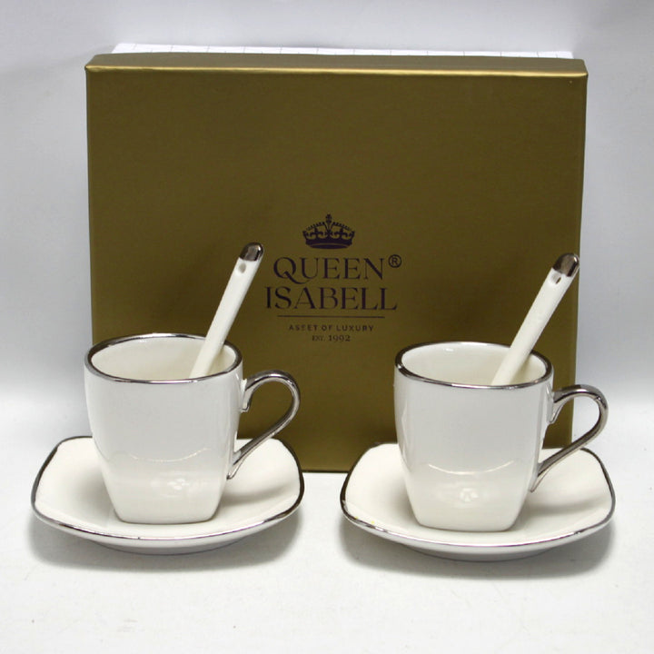 Espressotassen Porzellanset mit Teller Queen Isabell W23SV06-06471