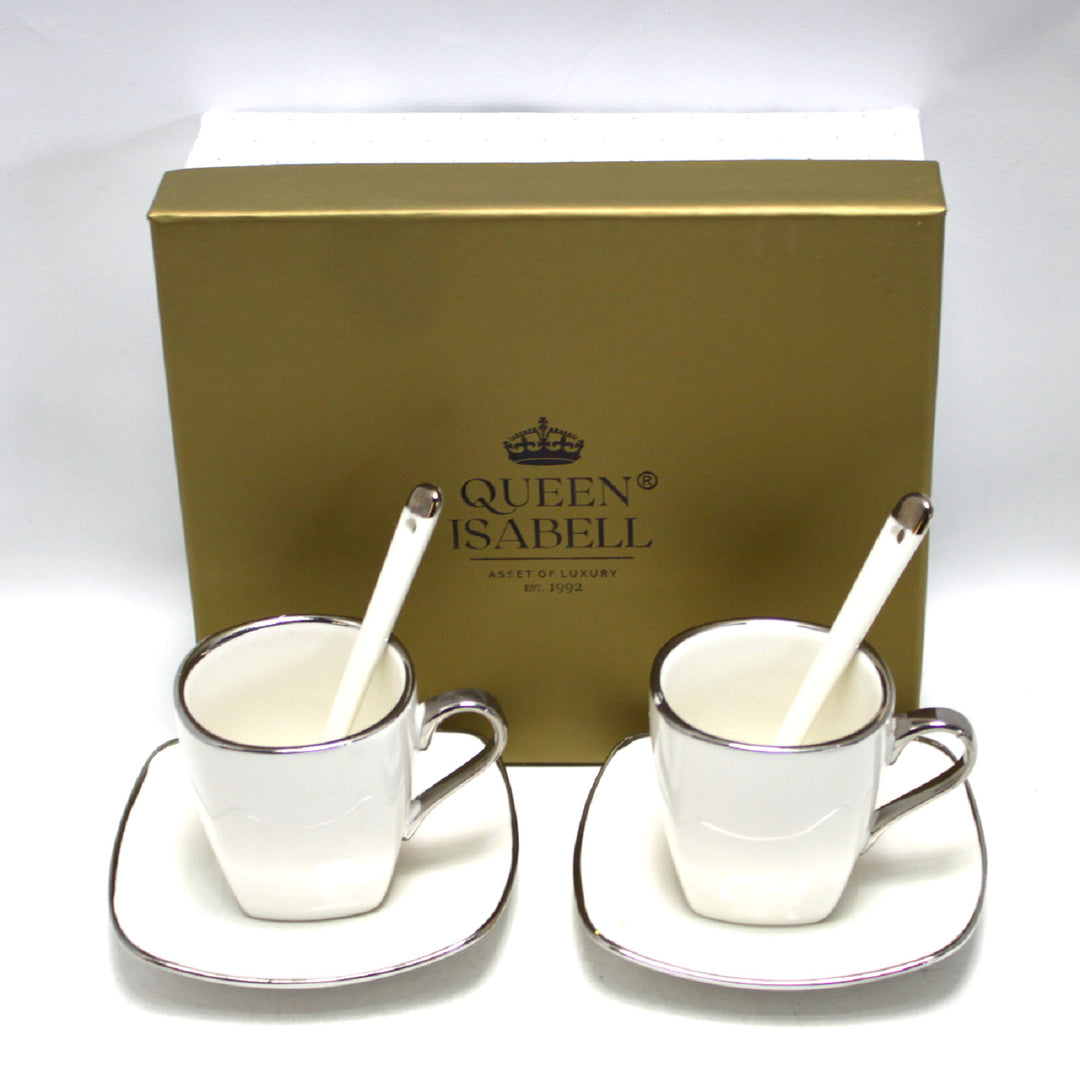 Espressotassen Porzellanset mit Teller Queen Isabell W23SV06-06471