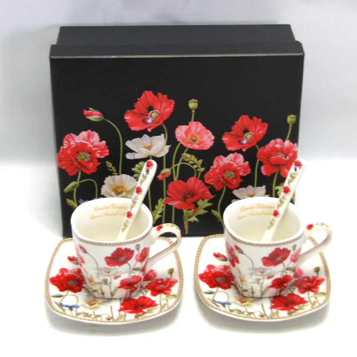 Espresso cups porcelain set with plates Queen Isabell W9PWH06-09596