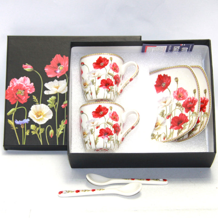 Juego de tazas espresso de porcelana con platos Queen Isabell W9PWH06-09596