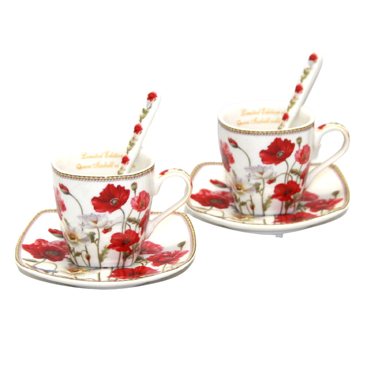 Juego de tazas espresso de porcelana con platos Queen Isabell W9PWH06-09596