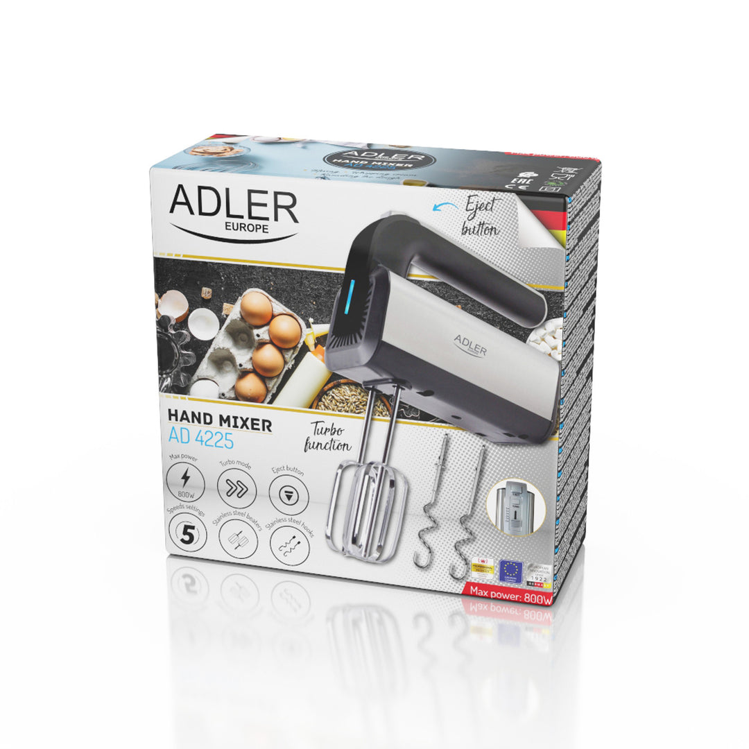 Adler - Handmixer - 5 snelheden - 800W - Turbo-functie AD 4225