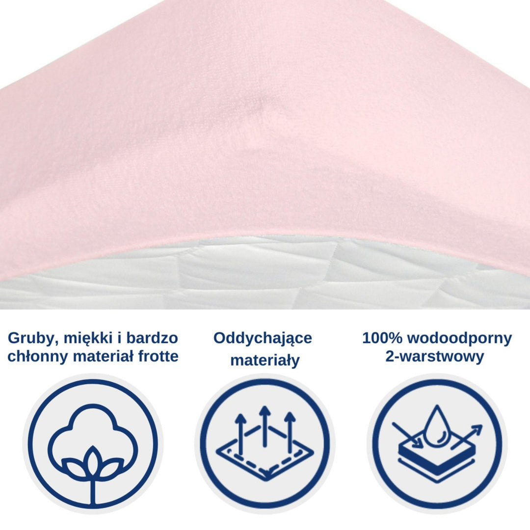 Snibbs waterproof sheet, pink, 60x120 cm, T-SNI-100232